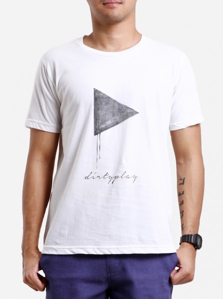 Dirty White Cotton Men Play T-shirt (White)