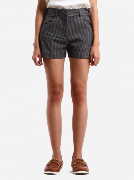 Elsife Grey Pin-Stripe Shorts (Grey) 