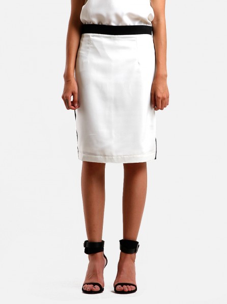 Elsife Two-Tone Pencil Skirt (Black/White)