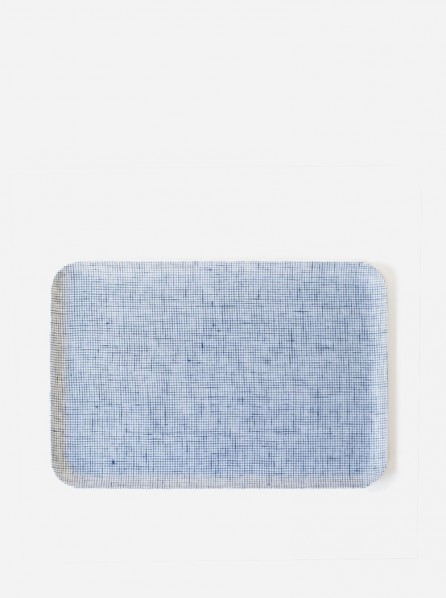 Fog Linen Linen Tray (Blue White Plaid)
