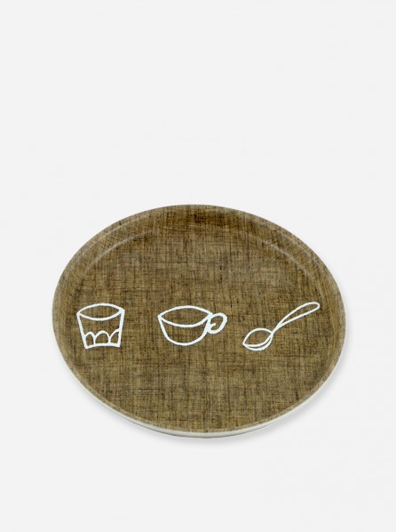 Fog Linen Kids Tray Round Cutlery
