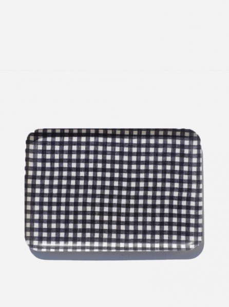 Fog Linen Linen Tray (Navy White Check)
