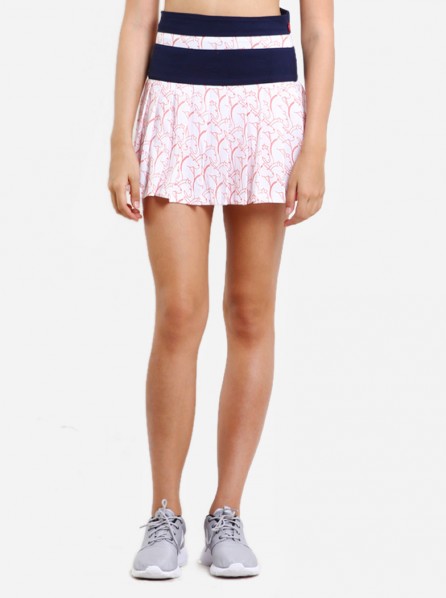 Hay United Mid-Knight Tennis Skirt (White)