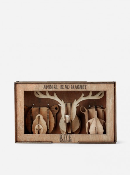 Kite Design Animal Head Magnet set of 3