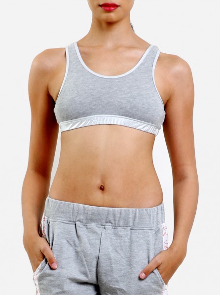 Maidenlove Blade Crop Top (Grey Marl)