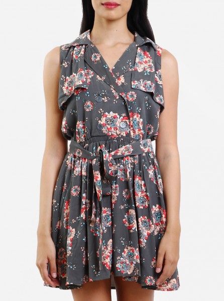 Maidenlove Luella Dress (Steel Floral)