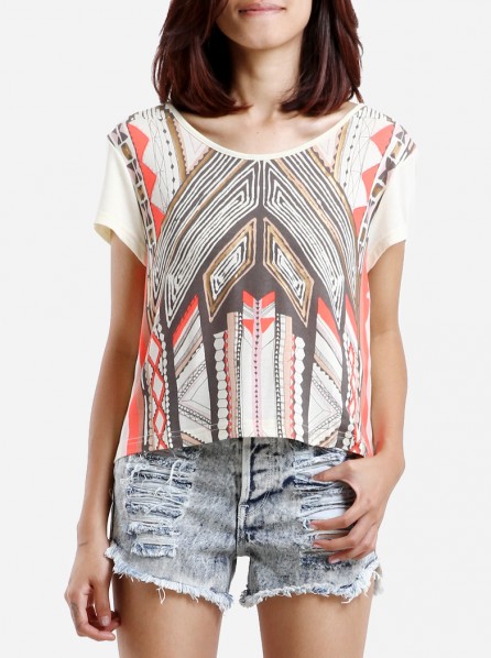 MINKPINK Mayan Temple Tee (Off White)
