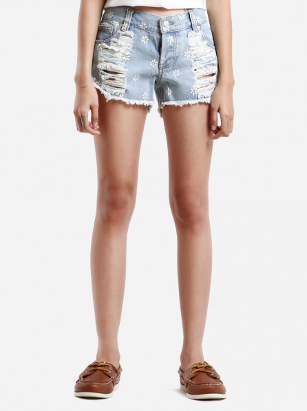 MINKPINK Sweet Daisy Shorts (Denim Blue)