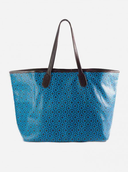 Mischa Jet Set Tote Bag (Mykonos Blue/Brown)