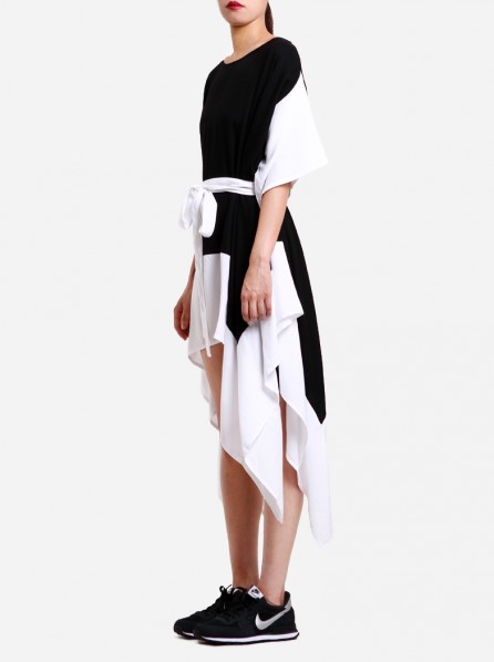Monday To Sunday Aria Dress (Black/White)