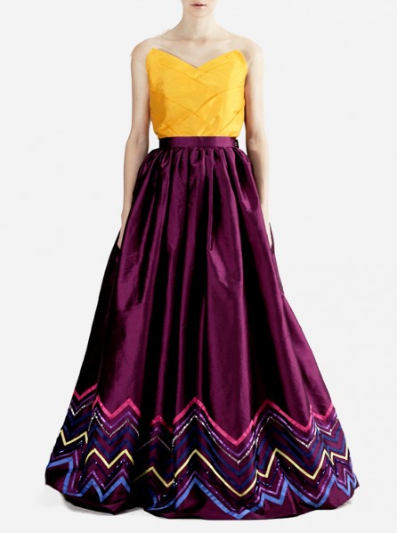 Michelle Worth City Flares Long Skirt (Purple) 