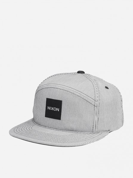 NIXON Snapper Print Snap Back Hat (Faded Navy/White Stripe)