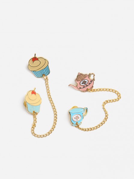 Pinfolks Girly Collar Pin Set (Blue)