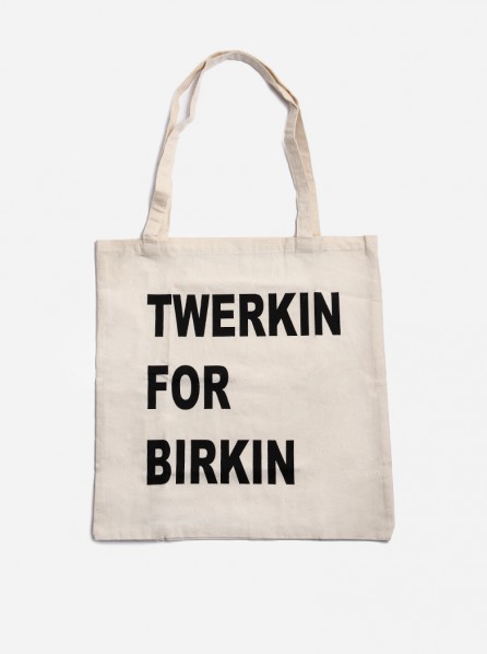 Saint x Sinner Twerkin For Birkin Tote Bag (White)