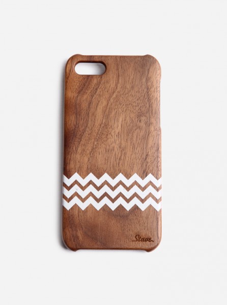 Stave Walnut White Chevron Case Iphone 5