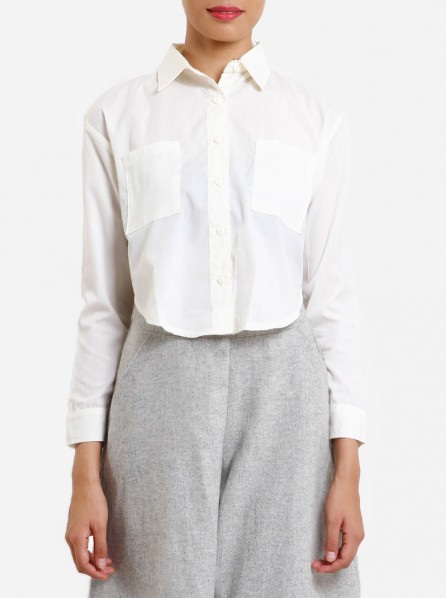 Stupkid Cropped Long Sleeves Shirt (White)
