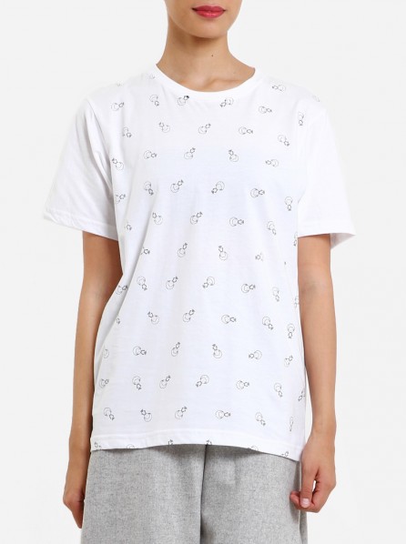 Stupkid Basic T with Ronald Sketch Prints (White)