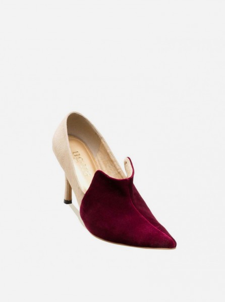Ugna Lizzie Pointed Shoes (Nude/Maroon)