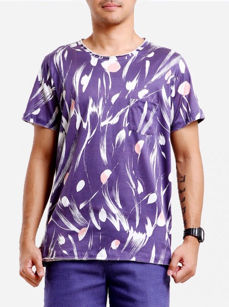Vanishing and Vound Men Hibiscus Tee (Purple)