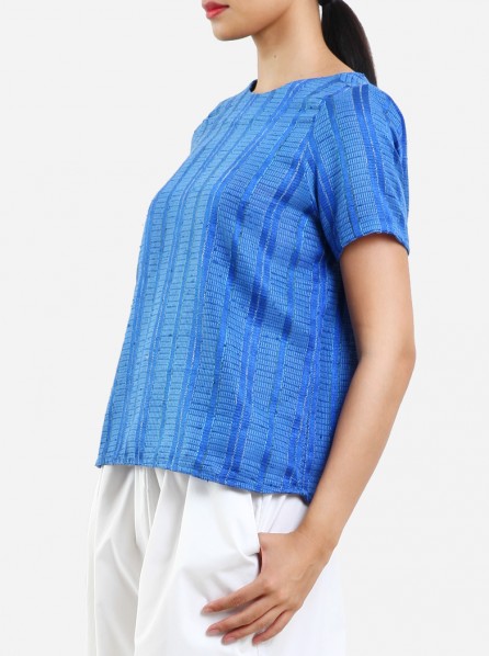Vanishing and Vound Women Structured Top (Blue)