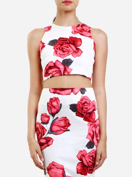 Vanishing and Vound Women Runaway Top Flower Bomb (Red)