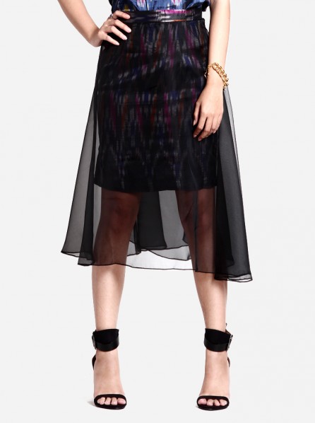 Anynome Sheer Pencil Skirt (Black)