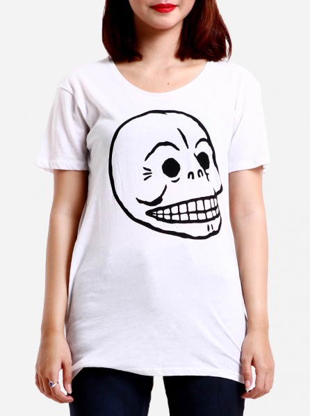 CHEAP MONDAY Women Easy Skull Tee (White)