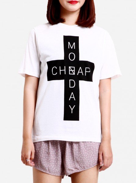 Cheap Monday Perfect Crossword Tee (White)