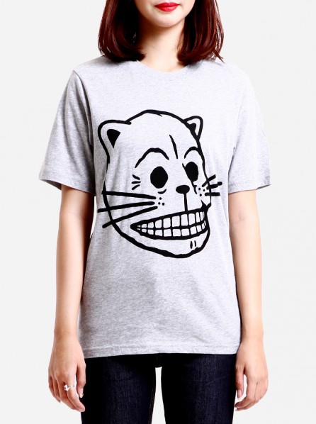 Cheap Monday Perfect Kitten Skull Tee (Grey Melange)