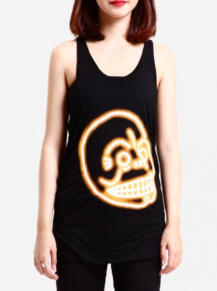 Cheap Monday Shamika Neon Skull Tank (Black)