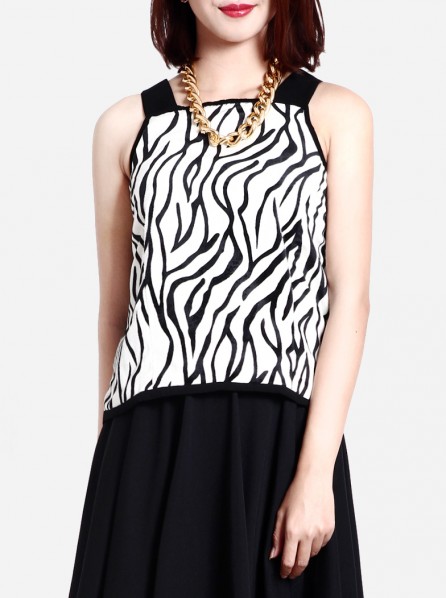 Fer & Dact. Zebra Fur Top (Black/White)