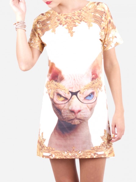 Lalalove London Sphinx Baroque Oversize Tee (White)