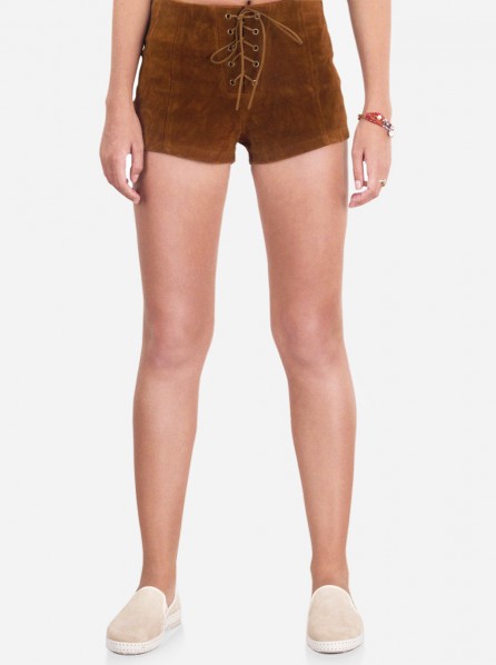 Mink Pink Boot Scooting Shorts (Brown)