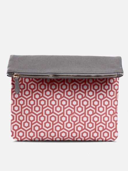 Mischa Travel Clutch Leather (Salmon/Grey)