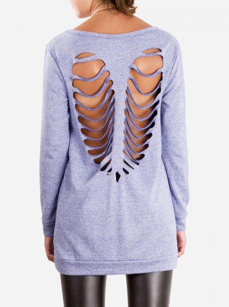 Mink Pink Skeletal Heart Jumper (Jacaranda)