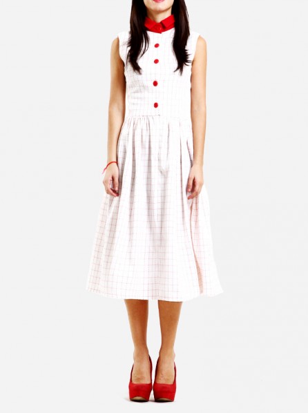 Remigius Bette Shirt Dress  (Red Combi) 
