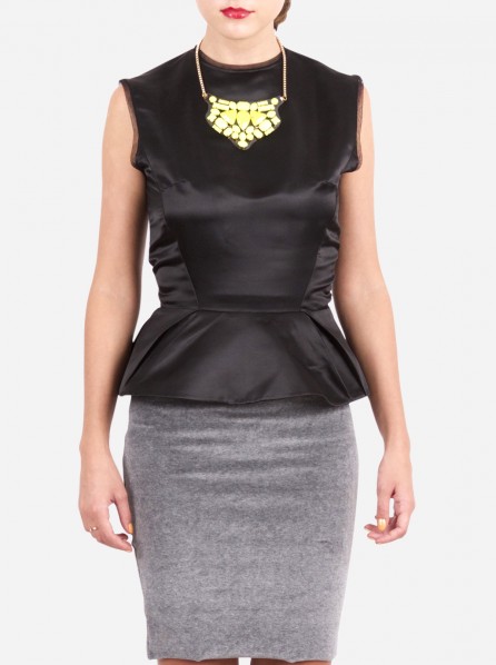 Remigius Coquette Peplum Top (Black)  
