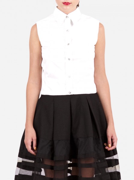 Remigius Lou Crop Shirt (White)  