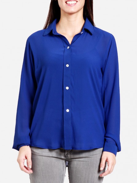 Sister Margaritta Blue Chiffon Shirt (Blue)