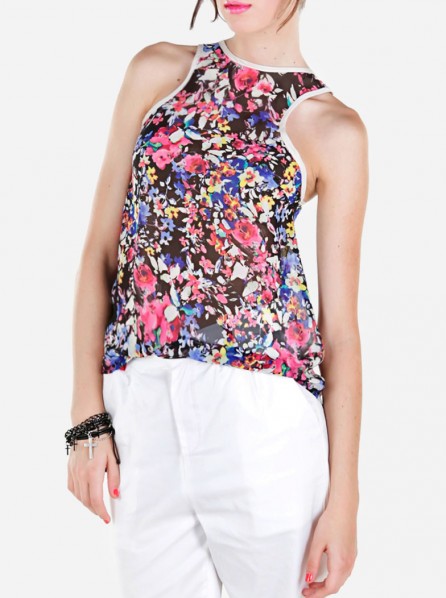 Spotlight Chiffon Racer Tanks (Floral)