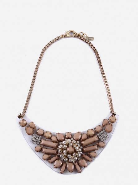 Yuna Pyramid Sands Brown Stone Necklace (Brown)