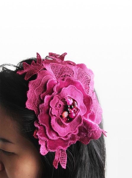 7 o clock Couture Starlight Hairpiece (Fuchsia)