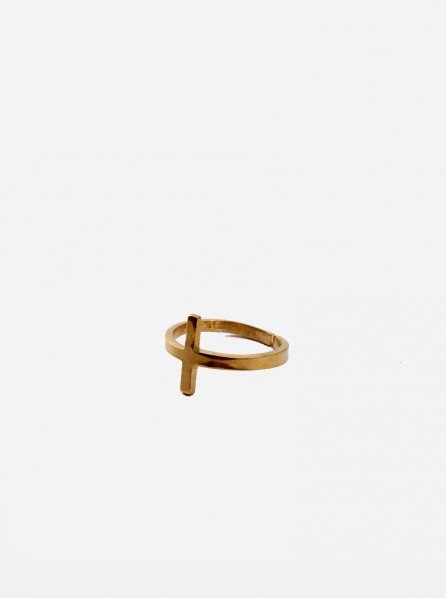 Aeroculata Side Cross Ring (Gold)