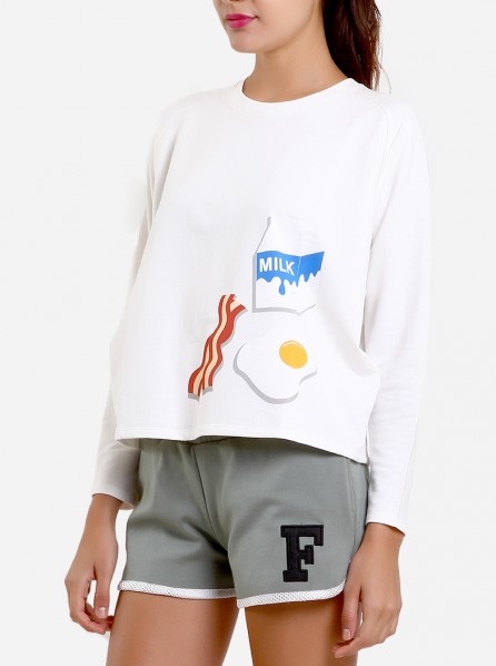 Argyle and Oxford Breakfast Time Jumper (White)