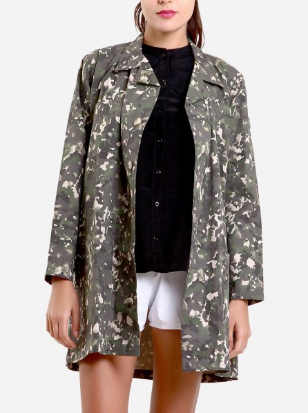 Argyle and Oxford Floral Camo Working Jacket (Green)