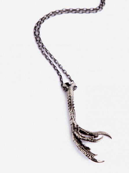 Beneath The Roses Claw Screw Necklace (White Bronze)