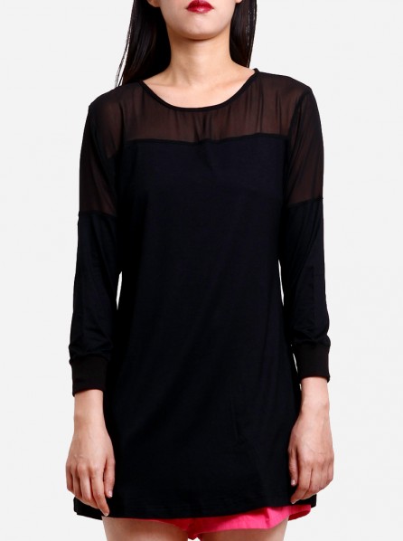 Chained The Label Black Mesh Top