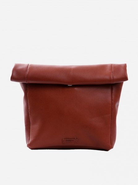 Citrune Label Jane Roll Clutch (Dark Brown)