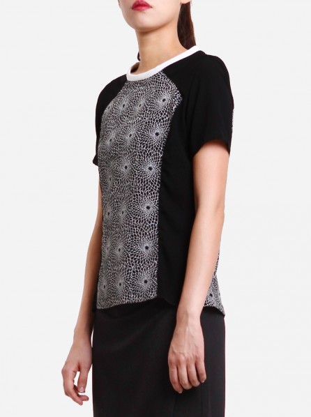 Fer and Dact Floral BW T-Shirt  (Black/White)