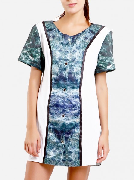 Fitlosophy Baseball Oversized Dress (White)
